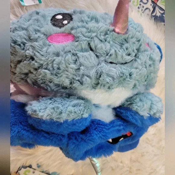 Reversible Donnie the Dino Plush 9" New Happy Angry - Picture 3 of 6